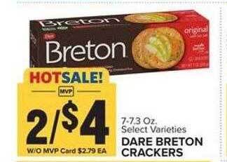 Food Lion Dare breton crackers offer
