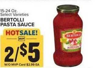 Food Lion Bertolli pasta sauce offer
