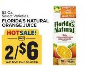 Food Lion Florida's natural orange juice offer