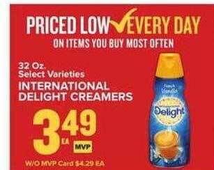 Food Lion International delight creamers offer
