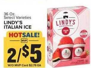 Food Lion Lindy's italian ice offer