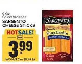 Food Lion Sargento cheese sticks offer