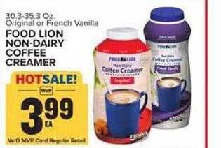 Food Lion Food lion non-dairy coffee creamer offer