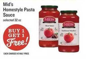 Lowes Foods Mid's homestyle pasta sauce offer