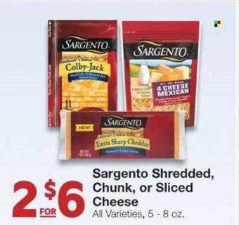 Market Street Sargento shredded chunk or sliced cheese offer