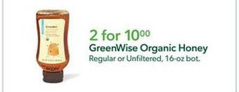 Publix Greenwise organic honey offer