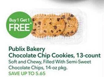 Publix Publix bakery chocolate chip cookies 13-count offer