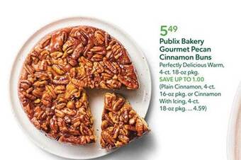 Publix Publix bakery gourmet pecan cinnamon buns offer