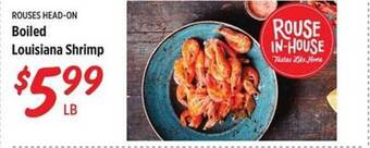 Rouses Boiled louisiana shrimp offer