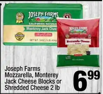 Super King Markets Joseph farms mozzarella, monterey jack cheese blocks or shredded cheese 2 lb offer