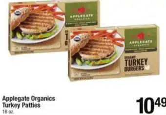 Shaw's Applegate Organics Turkey Patties 16 oz. offer