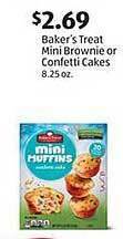 Aldi Baker's treat mini brownie or confetti cakes offer