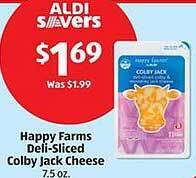Aldi Happy farms deli-sliced colby jack cheese offer