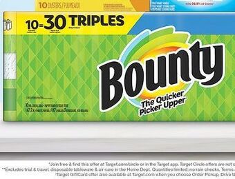 Target Bounty 10-pk. triple roll paper towels offer