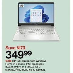 Target Hp 15.6" laptop offer
