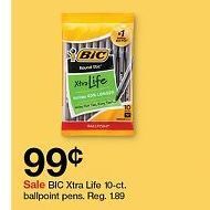 Target Bic ballpoint pens offer