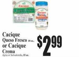 Baja Ranch Cacique queso fresco or cacique crema offer