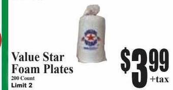 Baja Ranch Value star foam plates offer