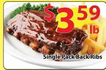 Wholesale Food Outlet Single pack back ribs offer