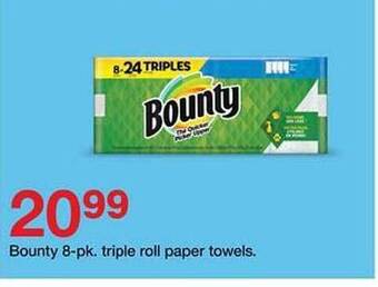 Target Bounty 8-pk. triple roll paper towels offer