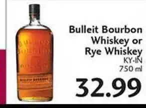 Sunset Foods Bulleit bourbon whiskey or rye whiskey ky-in 750 ml offer