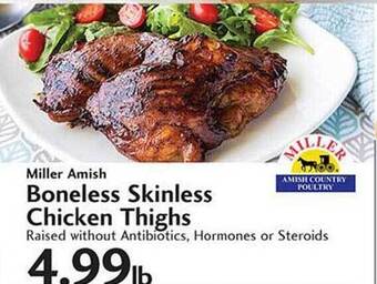 Sunset Foods Miller amish boneless skinless chicken thighs offer