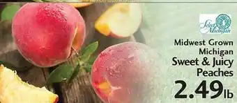 Sunset Foods Midwest grown michigan sweet & juicy peaches offer