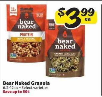 Winn Dixie Bear naked granola offer