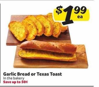 Winn Dixie Garlic bread or texas toast offer