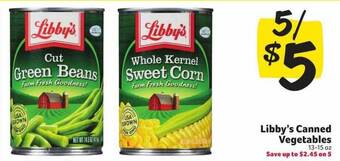 Winn Dixie Libby's canned vegetables offer