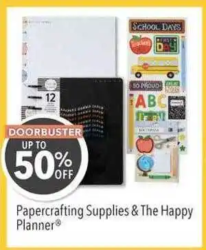 JOANN Papercrafting supplies & the happy planner® offer