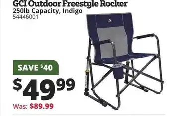 Rural King Gci outdoor freestyle rocker 250lb capacity, indigo offer