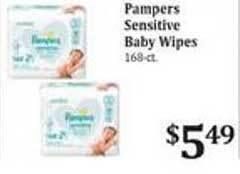 Rosauers Pampers sensitive baby wipes offer