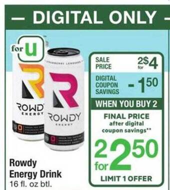 ACME Rowdy energy drink offer