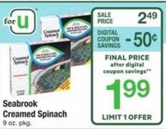 ACME Seabrook creamed spinach offer