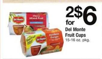 ACME Del monte fruit cups offer