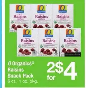 ACME O organics® raisins snack pack offer