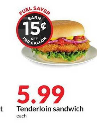 Hy-Vee Tenderloin sandwich offer