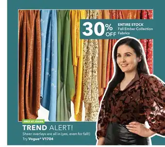 JOANN Fall ember collection fabrics offer