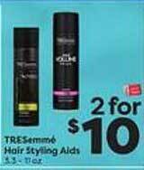 Weis Markets Tresemmé hair styling aids offer