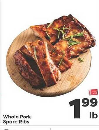 Weis Markets Whole pork spare ribs offer