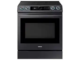 Samsung 6.3 cu ft. smart slide-in electric range with smart dial & air fry in black stainless steel offer