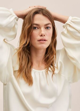 Mango Ruched satin blouse offer