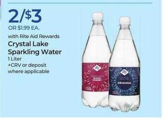Rite Aid Crystal lake sparkling water offer