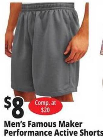 Ocean State Job Lot Men's famous maker performance active shorts offer