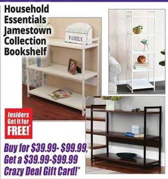 Ocean State Job Lot Household essentials jamestown collection bookshelf offer