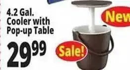 Ocean State Job Lot 4.2 gal cooler with pop-up table offer