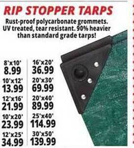 Ocean State Job Lot Rip stopper tarps offer