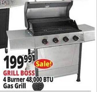 Ocean State Job Lot Grill boss 4 burner 48.000 btu gas grill offer