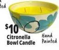 Ocean State Job Lot Citronella bowl candle offer